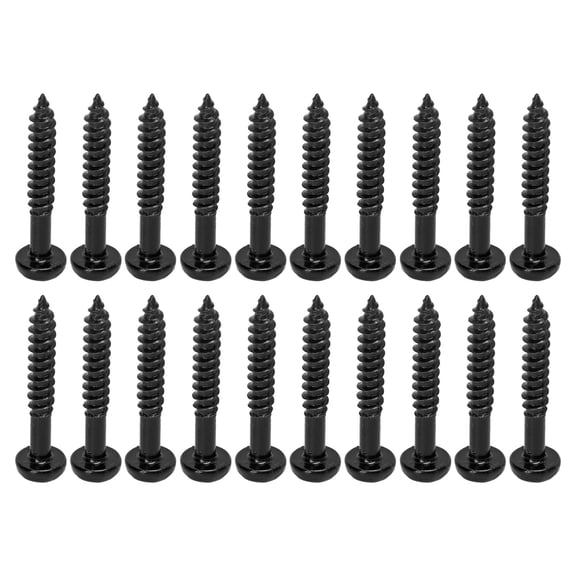 YAHHU 20 Pcs Pickup Mounting Screws Metal Replacement for Electric Guitar Bass, Black (0.39 inches / 1 cm)