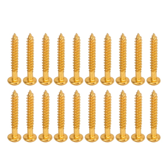 YAHHU 20 Pcs Pickup Mounting Screws Metal Replacement for Electric Guitar Bass, Gold (0.39 inches / 1 cm)