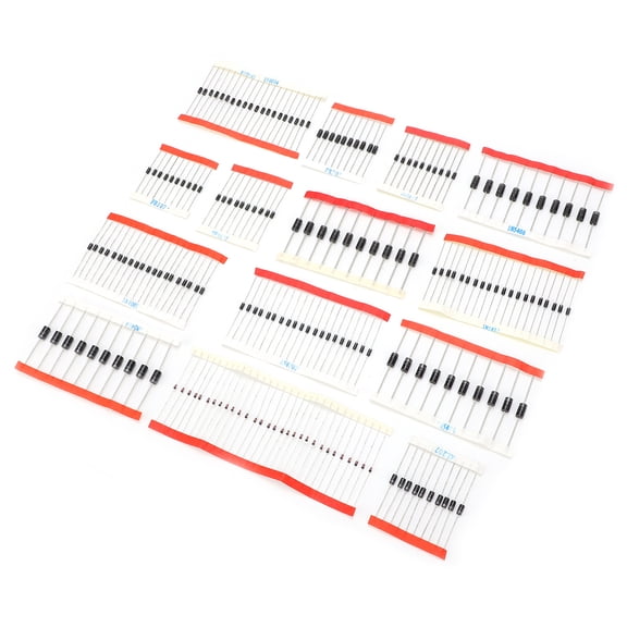 YAHHU 200Pcs Diode Assorted Kit 14 Kinds Electronic Components Silver Alloy Industrial Supply For Circuit Experiments And Repair Projects (5.9 inches / 15 cm)