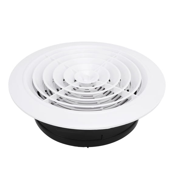 YAHHU 200mm White ABS Louvered Air Vent Cap Adjustable, Durable, EasyClean, Versatile for Bathroom, Kitchen, Office