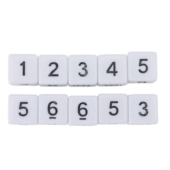 YAHHU 20PCS 16mm Six Sided Dice Set, Plastic Numbered Cubes for Board Games, Math Teaching, Bar and Home Party, 0.63 inches / 16 mm