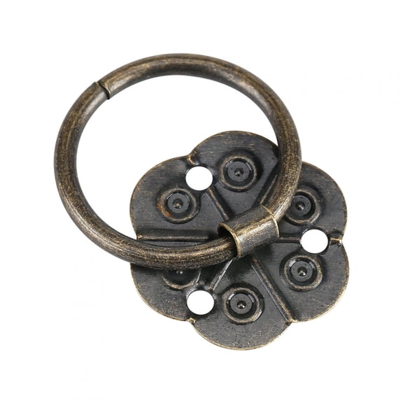 YAHHU 20Pcs Antique Brass Iron Flower Pattern Furniture Handle Drawer Cabinet Desk Door Ring Pull Hardware Home Decor Decorative Knobs (0.79 x 0.79 inches / 2 x 2 cm)