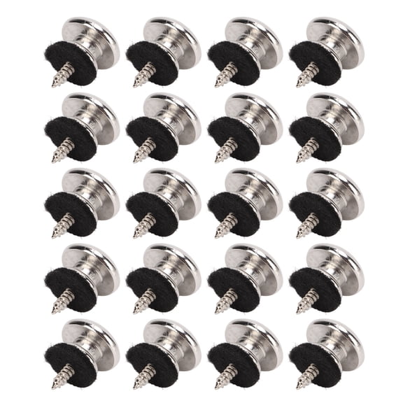 YAHHU 20Pcs Guitar Strap Button End Peg Metal Instrument Accessory Set Kit for Bass Ukulele Silver