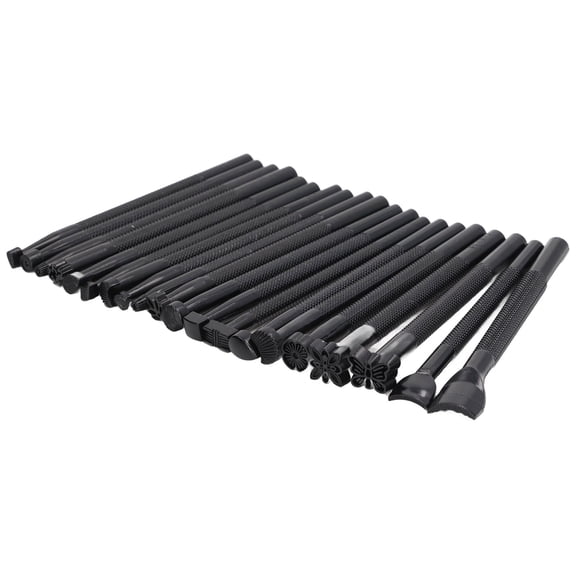 YAHHU 20Pcs Leather Stamping Tools Various Patterns Wear Resistant Leather Stamp Punch Tools with Anti Slip Handle for DIY Crafts (4.72 inches / 12 cm)