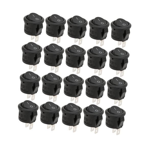 YAHHU 20Pcs Rocker Switch Power Switch, Small Round 2 Pin 2 Position KCD11 Industrial Control Elements