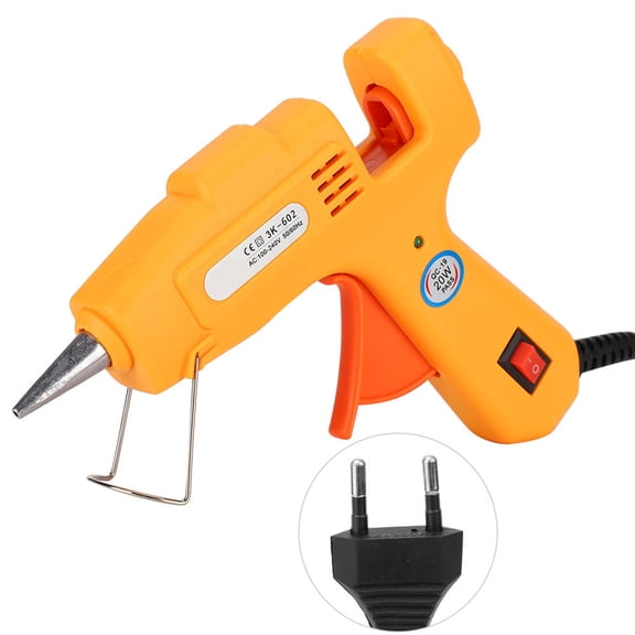 YAHHU 20W Professional Mini Electric Heating Hot Melt Glue Tool for Arts, Crafts, and DIY Repair Projects with Fast Heating PTC Thermistor, Constant Temperature Control, Yellow, 9.06 inches / 23 cm