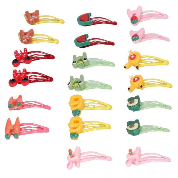 YAHHU 20pcs Pet Snap Hair Clips  LetterStyle Plastic Hairpins for Dogs, Cats & Rabbits, MultiColor, Cute & Charming Accessories