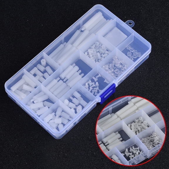 YAHHU 210 Pcs Plastic Screws Kits and Nuts with Storage Box Case DIY Assortment Set for Electronics PC Motherboard M2.5 M3 Standoffs Mounting Tools Hardware Accessories (8.2 inches / 20.8 cm)