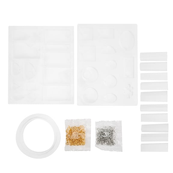YAHHU 213-Piece Silicone Resin Jewelry Molds Kit Reusable DIY Casting Tools with Eye Pins (7.87 inches / 20 cm)