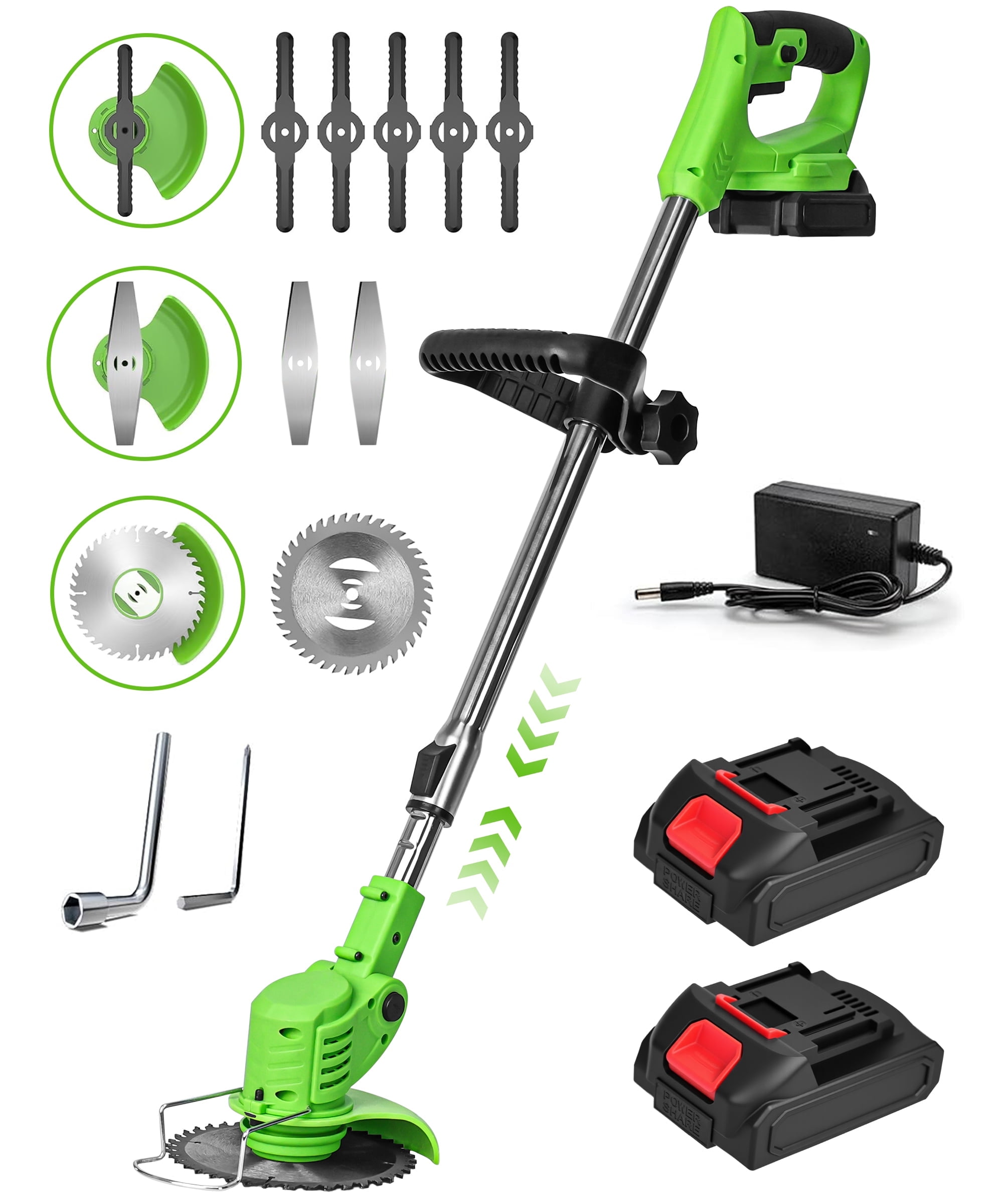 YAHHU 21V Cordless 3-in-1 Weed Wacker, Trimmer, Edger & Mower with Multi-Blade System for Effortless Lawn & Garden Care