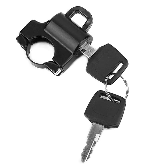 YAHHU 22mm Handlebars Universal Motorcycle Helmet Security Lock Padlock with 2 Keys (Black), Weather-Resistant Iron Anti-Theft Lock Accessory for Bikes