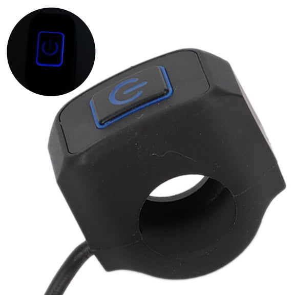 YAHHU 22mm Motorcycle Handlebar Switch Control Button Waterproof Universal Fit for Headlight Fog Light ATV Dirt Bike Horn Switch Button, Blue (0.87 inches / 22 mm) - Premium Replacement Part