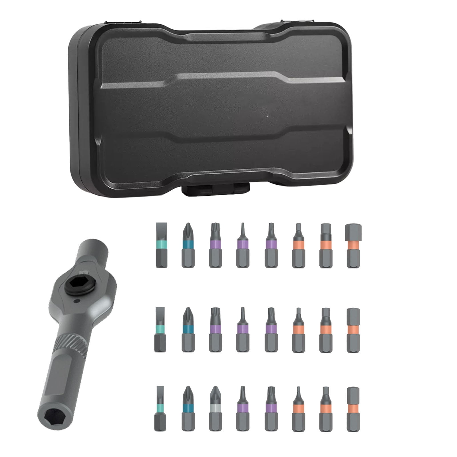 YAHHU 24 in 1 Magnetic Ratchet Screwdriver Set Multifunctional S2 Steel Screw Driver Kit for Home Repair Maintenance Tool Combinations 5.12 inches / 13 cm