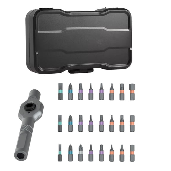 YAHHU 24 in 1 Magnetic Ratchet Screwdriver Set Multifunctional S2 Steel Screw Driver Kit for Home Repair Maintenance Tool Combinations 5.12 inches / 13 cm