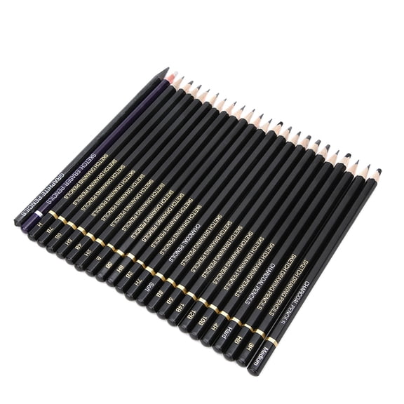YAHHU 24 Pieces Professional Drawing Sketch Pencil Set with Charcoal, Graphite, and Woodless Pencils for Artists, Teens, and Beginners, 6.9 Inches / 17.5 cm Length [cite: 8, 12]