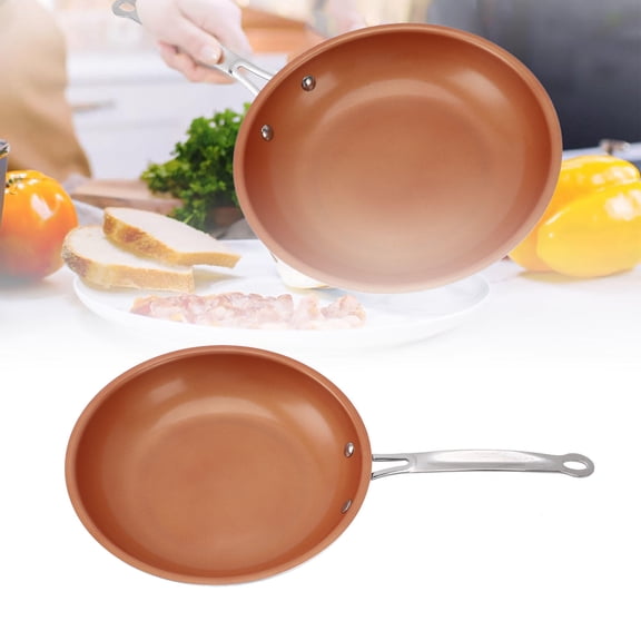 YAHHU 24cm CopperAluminum NonStick Frying Pan  DishwasherSafe, Versatile for Steak, Sandwich & Pizza