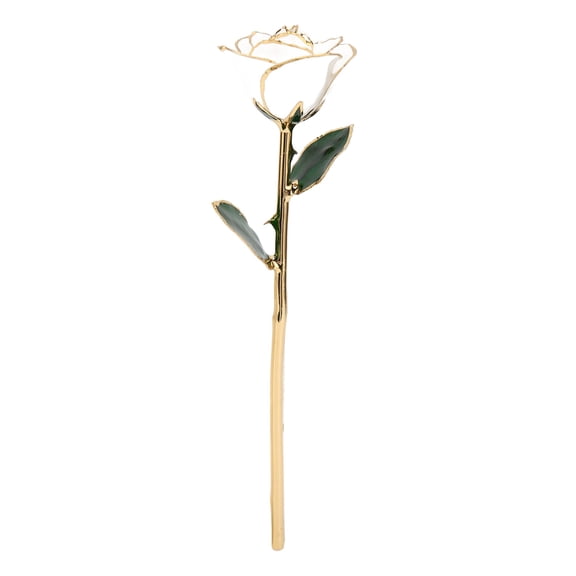 YAHHU 24K Gold Plated Rose with Stand, Artificial Gold Dipped Rose Flower Decoration for Valentine's Day and Anniversary Gift, Purple Packaging (12.6 inches / 32 cm)