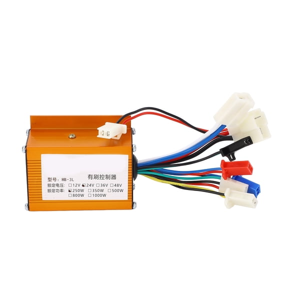 YAHHU 24V 250W Brush Motor Control Box, Low Failure Aluminium Alloy Brushed Motor Controller for Electric Scooter, E-Bike and Tricycle Conversion Kit