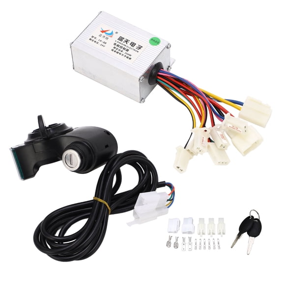 YAHHU 24V 250W Brushed Motor Controller Kit Digital Power Display Thumb Throttle with Keys for Electric Bicycles Conversion (7.87 inches / 20 cm)