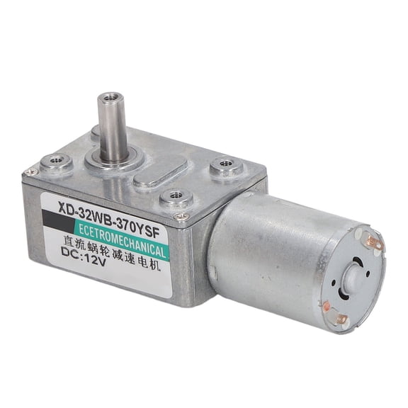 YAHHU 24V Worm Gear Motor 2W Adjustable Speed Reversible with Bracket, 100 RPM Reduction Motor for Electrical Systems, 6.69 inches / 17 cm