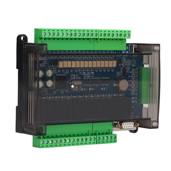 YAHHU 24VDC PLC Industrial Control Board Programmable Logic Module Controller Unit 16 In 16 Out 6AD 2DA Relay Output with RS485