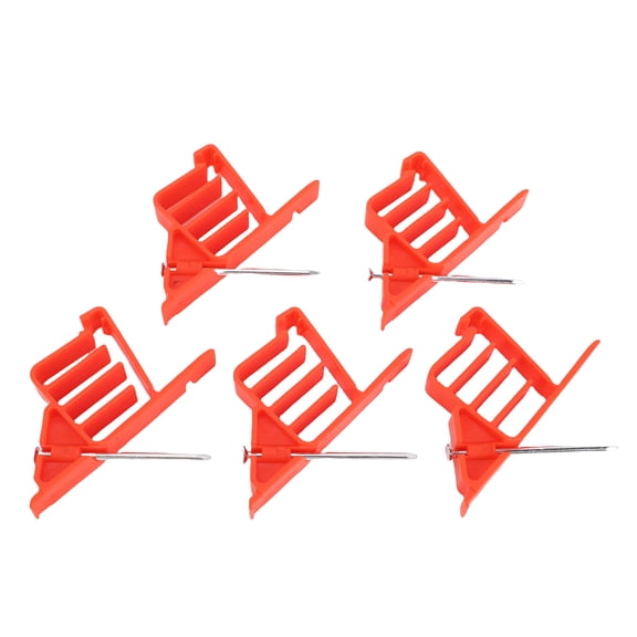 YAHHU 25PCS Electrical Cable Stackers Wire Fastening Clips with Stainless Steel Nails for UF Non Metallic Coaxial Data CAT 5 Wires, Red