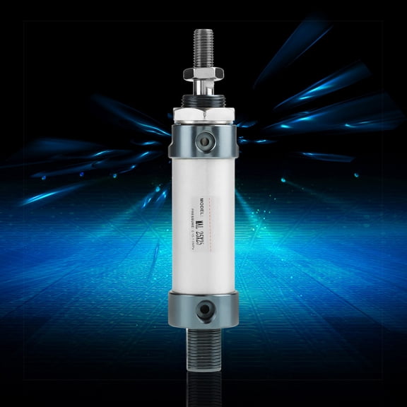 YAHHU 25mm Bore 25mm Stroke Single Rod Mini Pneumatic Air Cylinder Double Acting, 6.49 inches / 16.5 cm Length, Aluminum Alloy Construction for Machinery