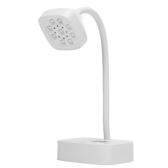 YAHHU 27W Rechargeable LED Nail Lamp with 9 Light Chips, Automatic Sensing, Gooseneck Adjustable Quick Dry Manicure Dryer Light for Gel Polish Curing, White Portable Desktop Cordless UV Gel Dryer