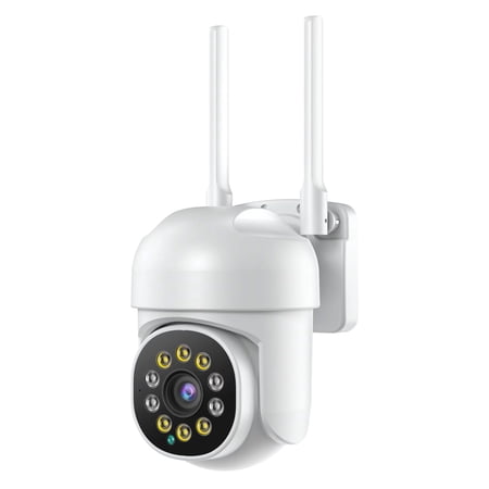 YAHHU 2MP Wireless Security Camera 1080P Wall Mount WiFi Monitor IP66 Waterproof Night Vision Two-Way Talk Motion Detection Auto Tracking Home Office Outdoor Indoor EU Plug Edition