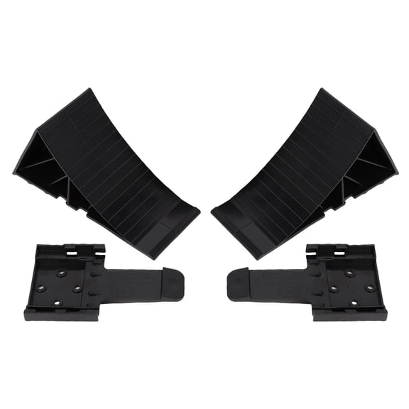 YAHHU 2PCS Black Wheel Chocks with Mounting Bracket Heavy Duty HDPE Anti-Slip RV Tire Blocks for Boat Trailers Truck Camper Universal Fit Portable Easy to Store (9 x 5.9 x 4.3 in/23 x 15 x 11 cm)