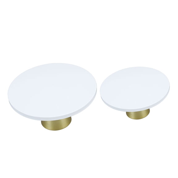 YAHHU 2PCS Metal Cake Stands Set European Style Iron Round Cake Holder Cupcake Dessert Display Stand for Party Wedding Birthday Table Decoration