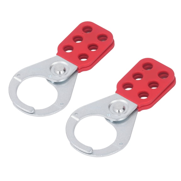 YAHHU 2PCS Safety Tag Out Hasp 1.5 Inch / 38.1 mm Industrial 6 Hole Galvanized Steel Lockout Hasp