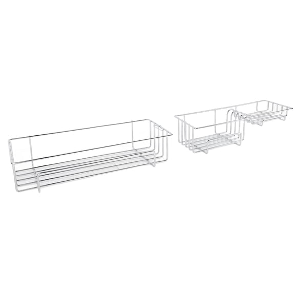 YAHHU 2PCS Set Toilet Floating Shelf Multifunctional Iron Wall Mounted Bathroom Hanging Storage Shelf