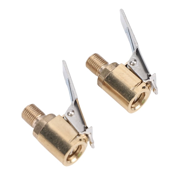 YAHHU 2PCS Tire Air Chuck with Clip Adapter Brass Locking Tire Inflator Hose Adapter Anti Leakage Tire Chuck
