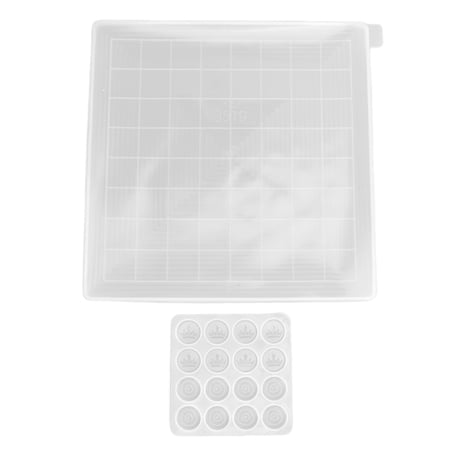 YAHHU 2Pcs Chess Molds Transparent DIY Epoxy Resin Drop Glue Silicone Casting Checkers Board Set (11.42 inches / 29 cm)