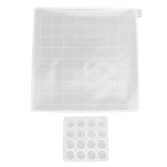 YAHHU 2Pcs Chess Molds Transparent DIY Epoxy Resin Drop Glue Silicone Casting Checkers Board Set (11.42 inches / 29 cm)