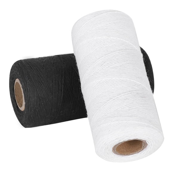 YAHHU 2Pcs Embroidery Machine Thread 8/4 Warp Yarn Weaving Carpet Cotton Spinning 250 Meters / 820.2 Feet Black And White Core Spun For Sewing Arts Crafts [cite: 8]