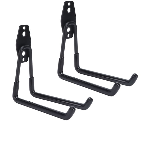 YAHHU 2Pcs Garage Hooks Multipurpose Wall Mount Garage Storage Hanger Organizer, Heavy Duty Bicycle Storage Hooks for Mountain Road Bikes, Square Hooks Style B 5.1in / 13cm, Black