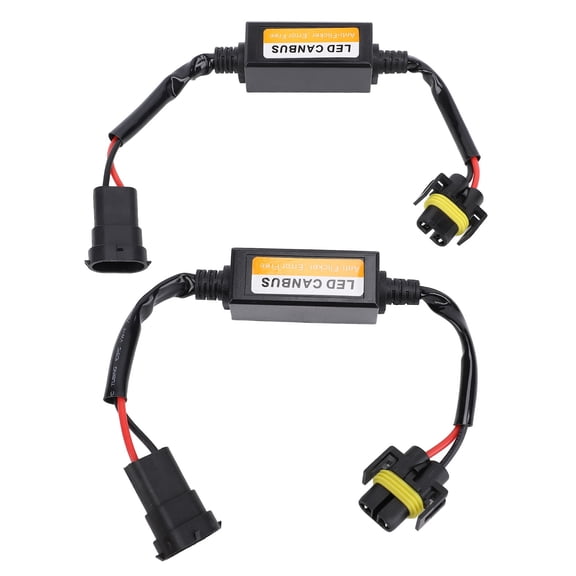 YAHHU 2Pcs H8 H9 H11 LED Headlight Canbus Decoder Anti Flickering Harness Error Resistor Canceller