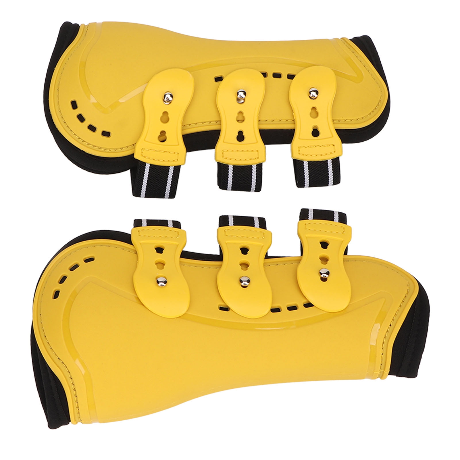 YAHHU 2Pcs Horse Tendon Boots Open Front Adjustable Breathable Equine Front Leg Guard for Training Jumping Riding Equestrian Care Yellow Large Size 9.84 inches / 25 cm Impact Protection