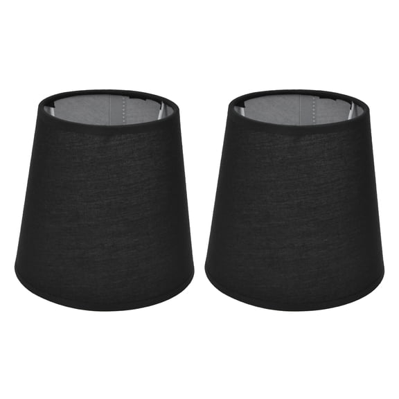 YAHHU 2Pcs Indoor Lamp Shade European Style Fabric Lampshade Replacement for E14 Chandelier Table Lamp Floor Lamp Wall Light Fixture, Minimalist Home Decor Accessory, Black