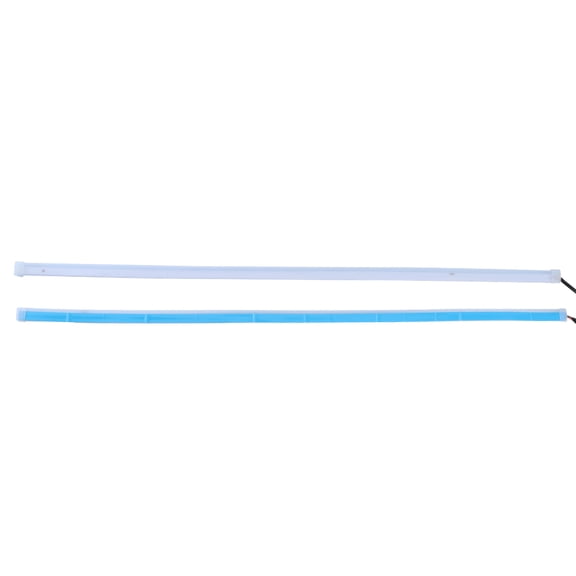 YAHHU 2Pcs LED Daytime Running Light Sequential Flexible Turn Signal Strip 60 cm / 23.6 inches Ice Blue and Yellow