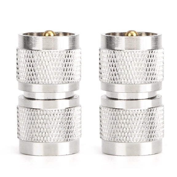 YAHHU 2Pcs PL259 UHF Male to Male Plug Connector RF Coaxial Coax Adapter High Quality Brass 50 Ohms