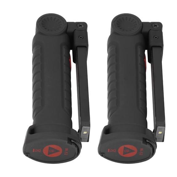 YAHHU 2Pcs Rechargeable LED Work Light with Magnetic Base Portable Foldable COB Worklight for Car Repair Emergency Outdoor Use Black