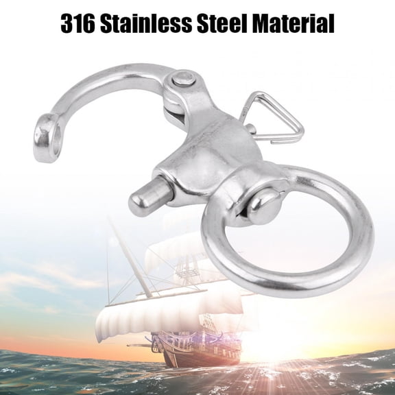 YAHHU 2Pcs Snap Shackle Stainless Steel 316 Buckle Brace Ring Useful Tool Round Ring Shackle 76mm / 3 inches For Boating Marine Hardware Rigging Sailing Equipment