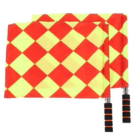 YAHHU 2Pcs Soccer Referee Linesman Flags with Metal Shaft & Storage Bag, Collapsible Football Match Signal Flags for Outdoor Sports Training, 19.69 inches / 50 cm