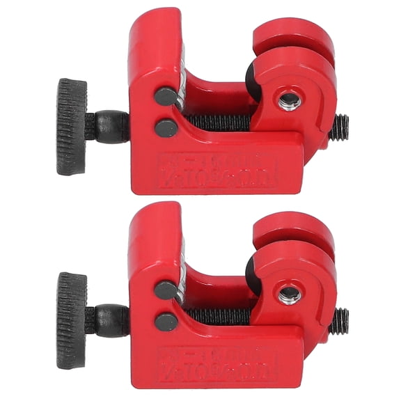 YAHHU 2Pcs Tubing Cutter Mini Copper Aluminum Iron Metal Tube Slice Cutter Red 0.1-0.6 inches / 3-16mm CT-127A Heavy Duty Hand Tool Cutters For PVC Pipe Thin Walled Stainless Steel Plumbing Repair