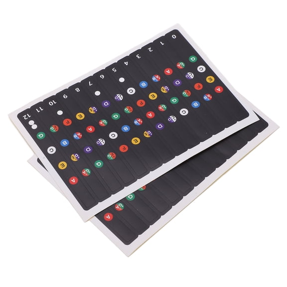 YAHHU 2Pcs Ukulele Fretboard Stickers Chord Fret Note PVC Finger Guide for Beginner Concert (11 in / 27.9 cm)