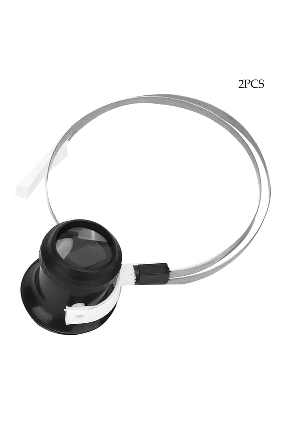 2Pcs Watch Repair Eye Loupe Magnifier with Clamping Ring, Professional Headband Magnifying Glasses for Jewelers, Watchmakers, and Hobbyists, Black