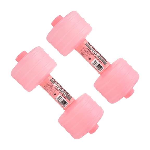 YAHHU 2Pcs Water Filled Adjustable Dumbbells, Pink, 10.2 inches / 26 cm Length, Body Shaping Gym Equipment for Home Office